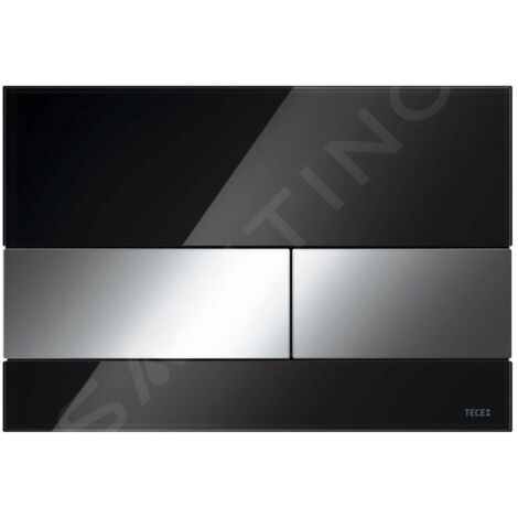 Tece TECEsquare - Commande de chasse d'eau, verre noir / chrome brillant 9240807