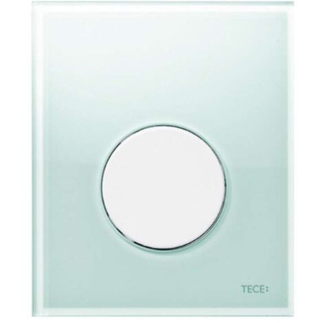 TECE Urinal Betätigungsplatte TECEloop Glas inklusive Kartusche, Farbe: Glas Grün, Taste Weiß - 9242651