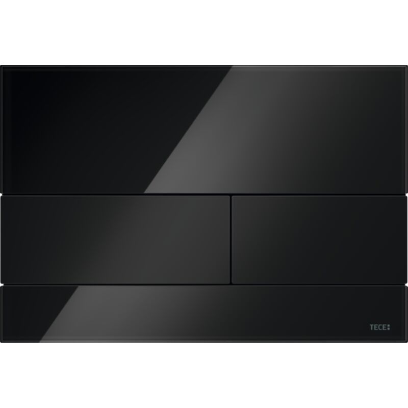 Wc-betätigungsplatte Square Glas Fr Zweimengentechnik, Glas Schwarz, Tasten Schwarz 9240809 - Tece