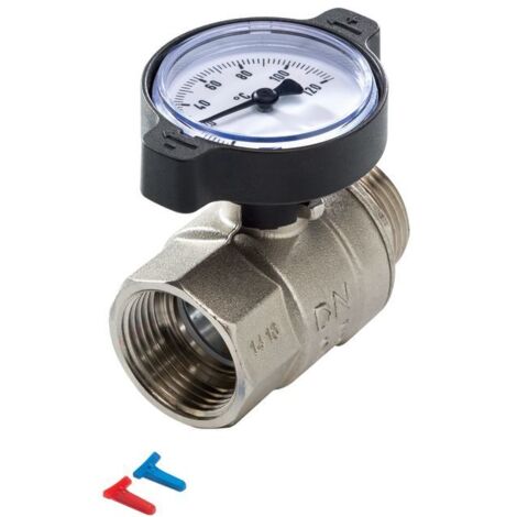 TECEfloor Kugelhahn, mit Thermometer, RP1"xR1", 77381008