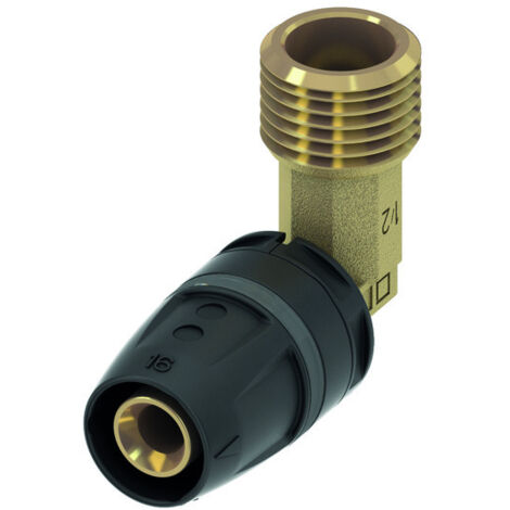 TECElogo Mamelon de transition coudé Push, laiton standard,