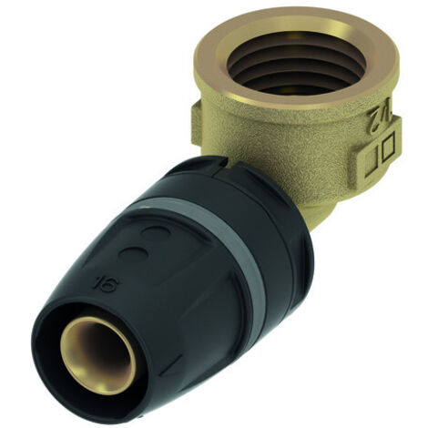 TECElogo Push Manchon de transition coudé, laiton standard,