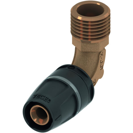 TECElogo Push Winkelübergangsnippel, Rotguss/Siliziumbronze,