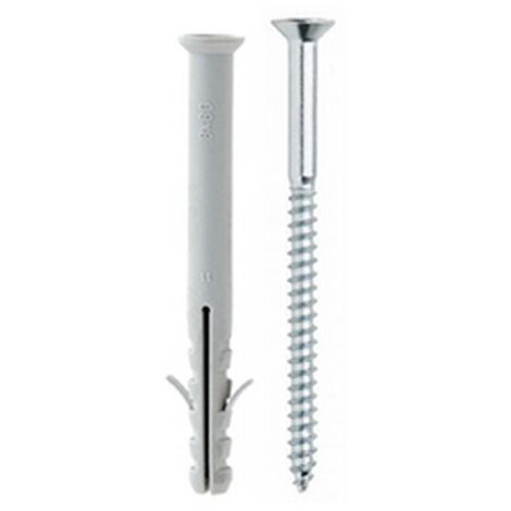 Tecfi conf 100 tasselli in nylon prolungato 8x80 con due alette vite TPS a legno impronta a croce tipo Z