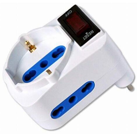 Techly Adattatore Compatto con 2 Prese Bipasso e 1 Bipasso/Schuko Spina 10A