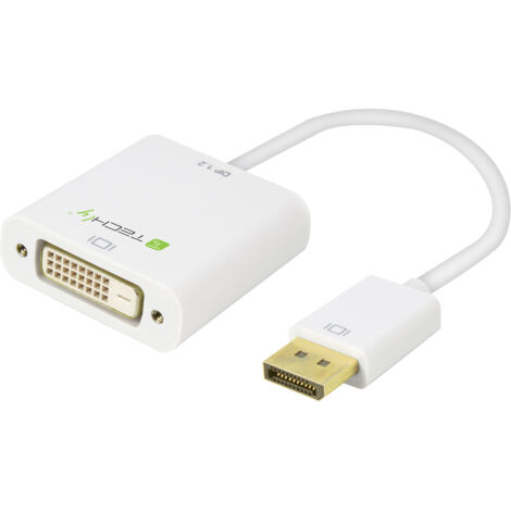 TECHLY Adattatore DisplayPort 1.2 Maschio / DVI Femmina 15cm Bianco