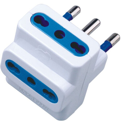 TECHLY Adattatore triplo spina 16A - 2P+T 10/16A - presa 2P+T colore bianco