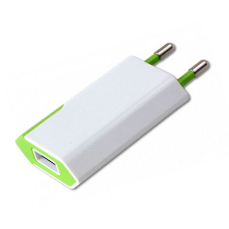 Techly Caricatore USB 1A Compatto Spina Europea Bianco/Verde