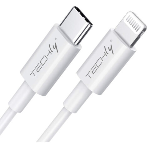 Techly Cavo di Ricarica e Sincronizzazione USB-C  a Lightning  0,5m Bianco