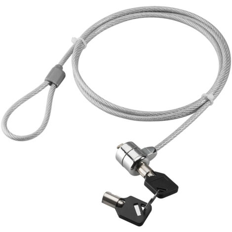 Techly Cavo di Sicurezza in Acciaio con Lucchetto per Notebook e due Chiavi