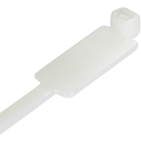 Techly Fascette Fermacavi 200x4,8mm con Targhetta 13x28mm 100 pz Bianco