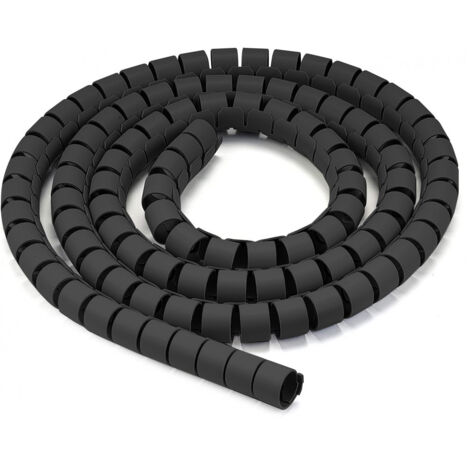 Techly Guaina Raccoglicavi Diametro 25mm a Spirale 20m Nero