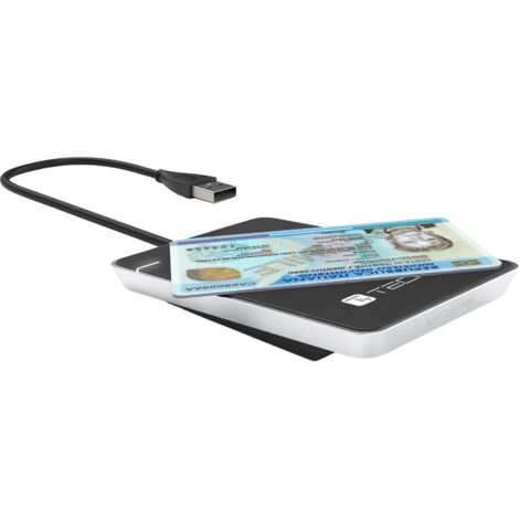 Techly I-CARD CAM-CIE lettore RFID USB Nero, Argento