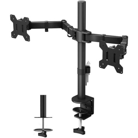Techly ICA-LCD 382-D Support de bureau noir réglable