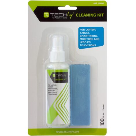 Techly Kit di Pulizia per Monitor LCD 100ml con Panno Microfibra