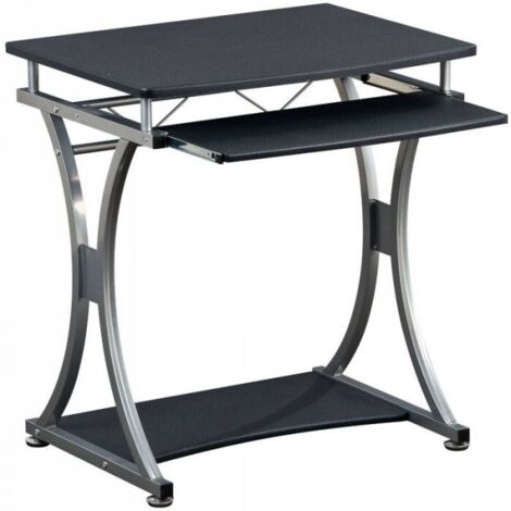 TECHLY Kleiner Computertisch 700 x 550 – Graphit, mit Ablage