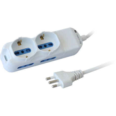 TECHLY Multipresa 4 italiane / 2 schuko