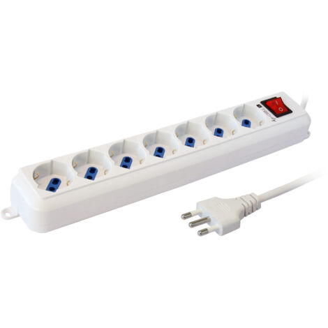 Techly Multipresa 7 Posti Italiana Bipasso / Schuko Cavo 3m
