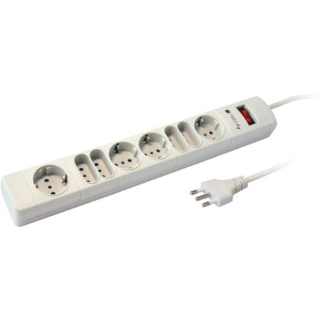 TECHLY Multipresa 8 prese angolate colore grigio
