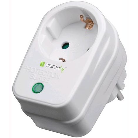 Techly Presa Schuko con Protezione Sovratensione