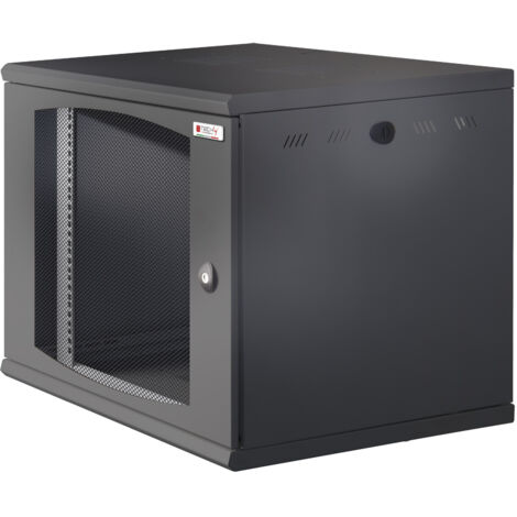 Techly Professional Armadio Rack 19'' a muro 10U sezione unica P 500mm Porta Grigliata Nero