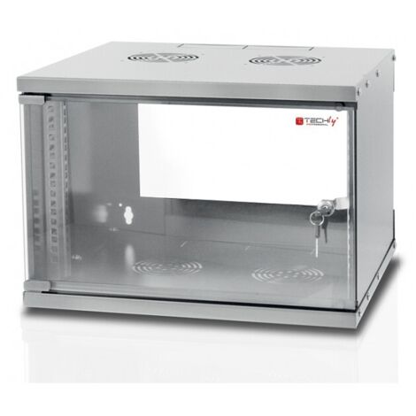 Techly Professional Armadio Rack 19'' a Muro 9U prof. 320 Grigio Assemblato