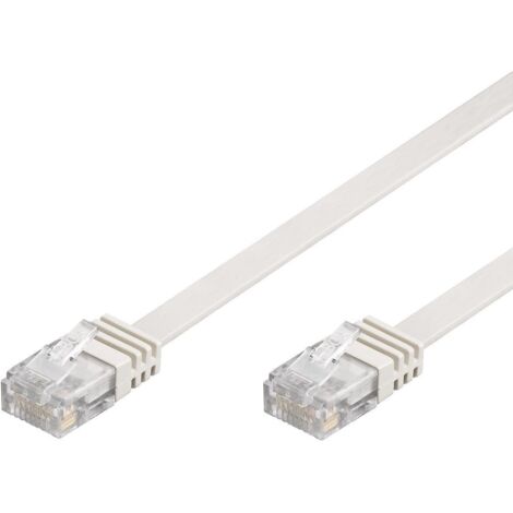 Techly Professional Cavo di Rete Patch Piatto in CCA Cat.5E Bianco UTP 1m