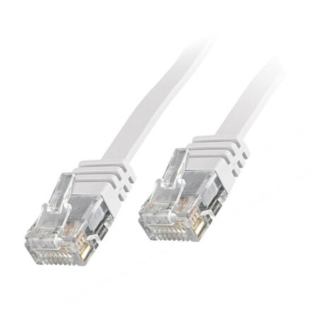 Techly Professional Cavo di Rete Patch Piatto in CCA Cat.5E Bianco UTP 3m