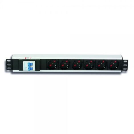 Techly Professional Multipresa per Rack 19'' 6 Posti con Magnetotermico e spina C14