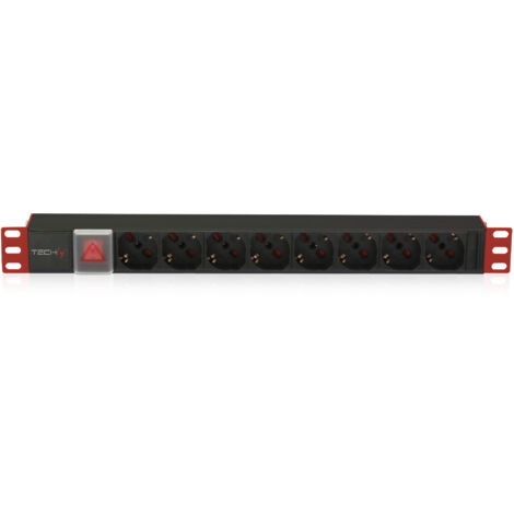 Techly Professional Multipresa per rack 19'' 8 posti con interruttore e spina C20