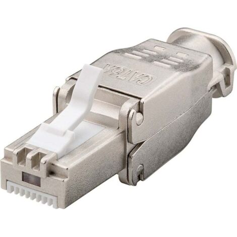 Techly Professional Plug RJ45 Cat.6A Schermato STP Tooless con fermacavo