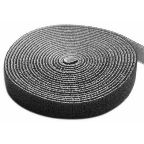 Techly Rotolo con strappo Gestione cavi Lunghezza 10m Larghezza 20mm Nero