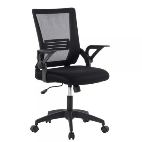 Techly Sedia da Ufficio Nero con Seduta Imbottita e Schienale in Rete, Design Ergonomico e Comfort Ottimale