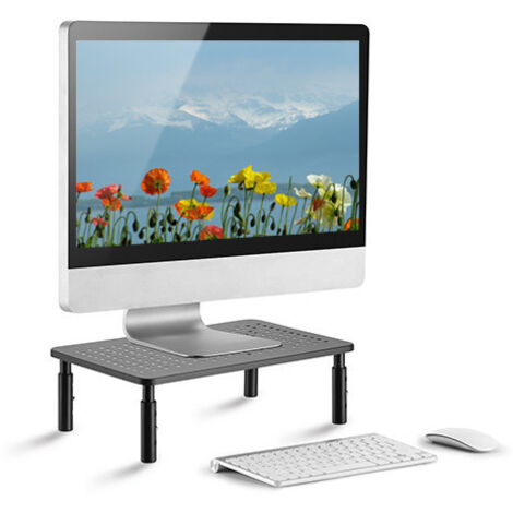 Techly Stand da Scrivania in Metallo per Monitor/Laptop Nero