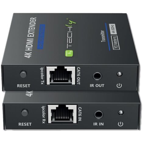 Techly Techly IDATA EXT-565 moltiplicatore AV Trasmettitore e ricevitore AV Nero