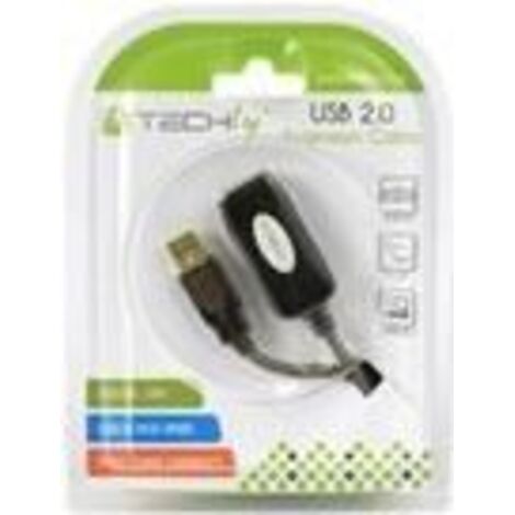 Techly USB 2.0 Aktive Verlängerung, Hi-Speed, 10m, schwarz (IUSB-REP10TY)