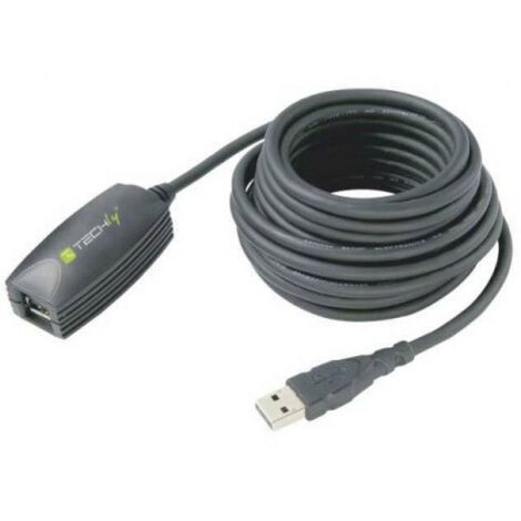 Techly USB 3.0 Aktive Verlängerung, Superspeed, 5m, schwarz