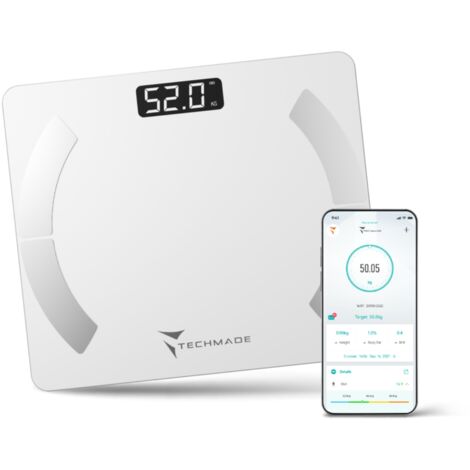 Techmade Bilancia Pesapersone Smart digitale 180kg bianca