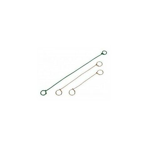 TECHMAN 100 liens metalliques à boucle 200 mm - gainé vert