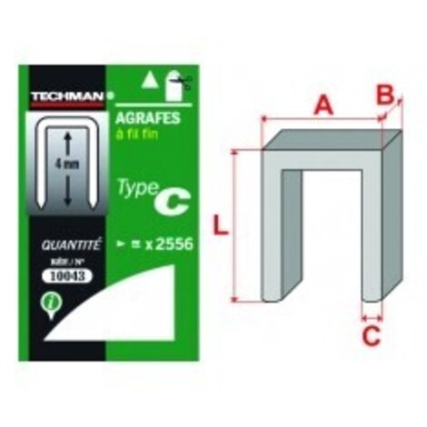 TECHMAN 5000 agrafes type C 6 mm
