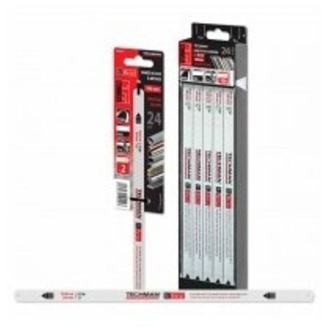 TECHMAN Lames de scies a metaux bi-metal Boîte de 100 lames 24 TPI - 10 dents/cm