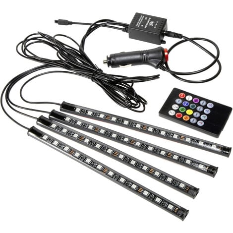 48LED 4x RGB LED Innenraumbeleuchtung Auto KFZ Ambiente