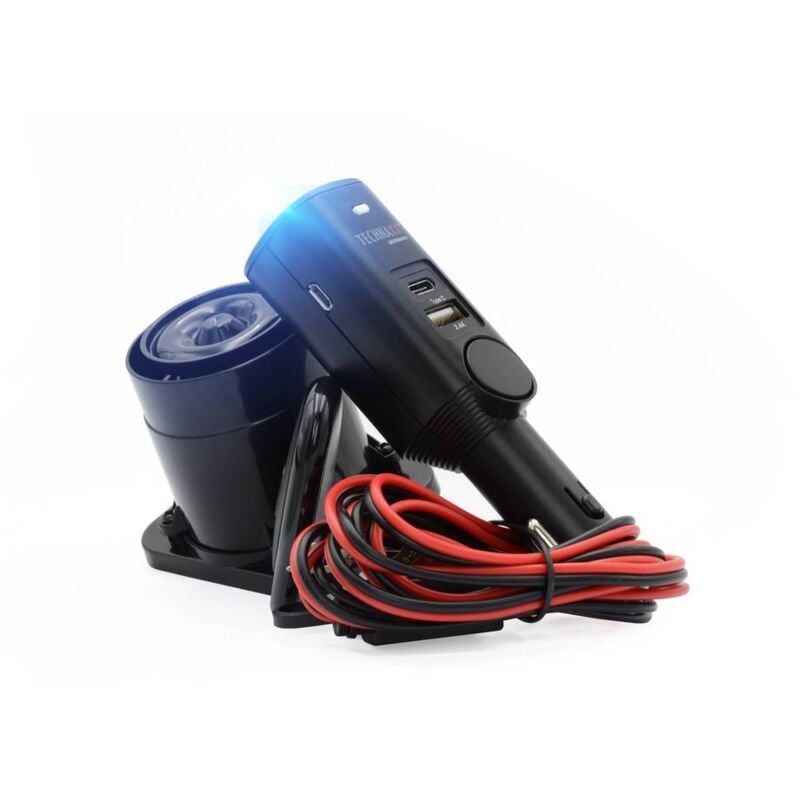 Technaxx - TX-168 Système d'alarme auto avec télécommande, surveillance habitacle, led intégrée (clignotante), accu intég