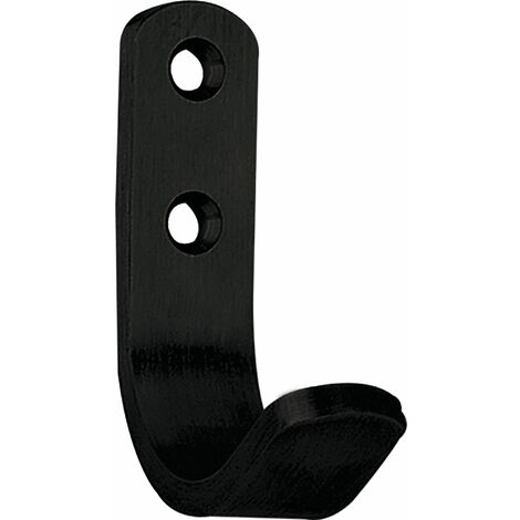 Technik Team Kleiderhaken Macoba Breite 18mm, Höhe 66,5mm - Wandhaken zum Schrauben - Garderobenhaken einzeln, Eisen schwarz matt