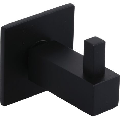 Technik Team Mantelhaken Tikal Garderobenhakenmit Platte 35x35mm, T 41mm, Edelstahl schwarz matt