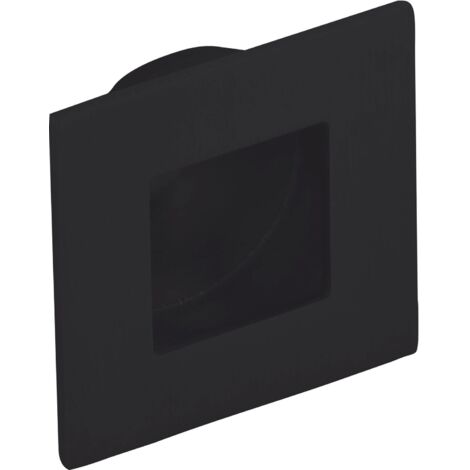 Technik Team Muschelgriff Eros 30mm Edelstahl schwarz matt Einlass ø 24mm zum Einlassen, Edelstahl gebürstet