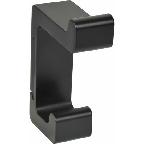 Technikteam Kleiderhaken Wand Bodon Höhe 90mm - Wandhaken zum Schrauben - zweifach, Zinkdruckguss schwarz matt pulverbeschichtet