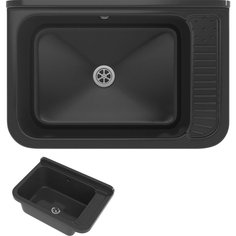 Granitan - Technique evier utilitaire noir chambre de travail buanderie garage negra large 85111875