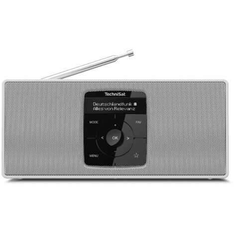 TechniSat DIGITRADIO 2 S - Radio estéreo portátil Dab con batería (Dab+, FM, transmisión de Audio Bluetooth, Pantalla OLED, Conector para Auriculares, estéreo 2 W RMS) Blanco/Blanco