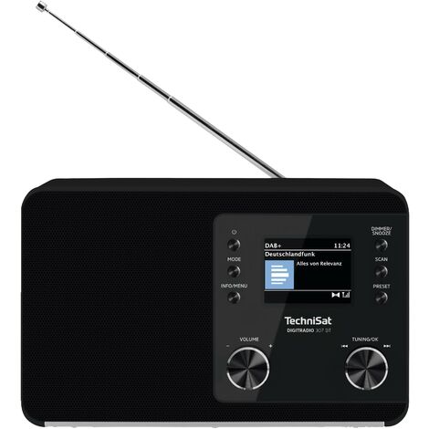 TechniSat DIGITRADIO 307 BT Radio de table DAB, DAB+, FM AUX, Bluetooth fonction réveil noir X570582
